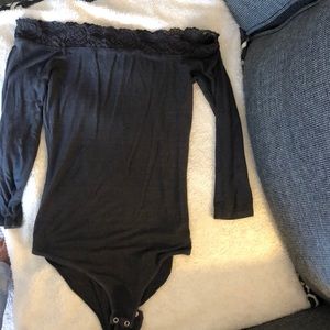 American Eagle soft and sexy grey ribbed bodysuit